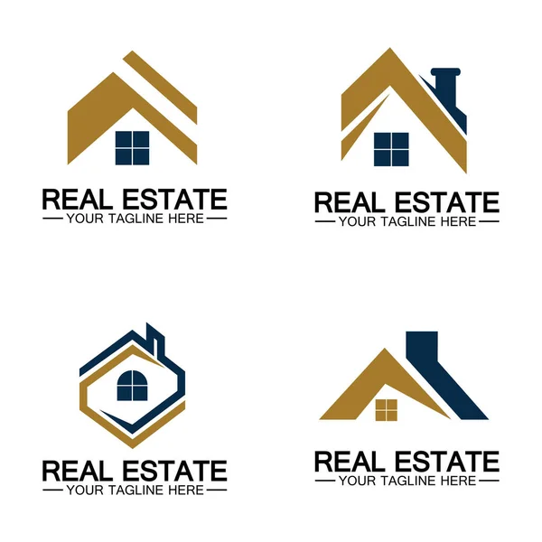 Real Estate Logo Template Building Property Development Construction Logo Vector — Stock Vector