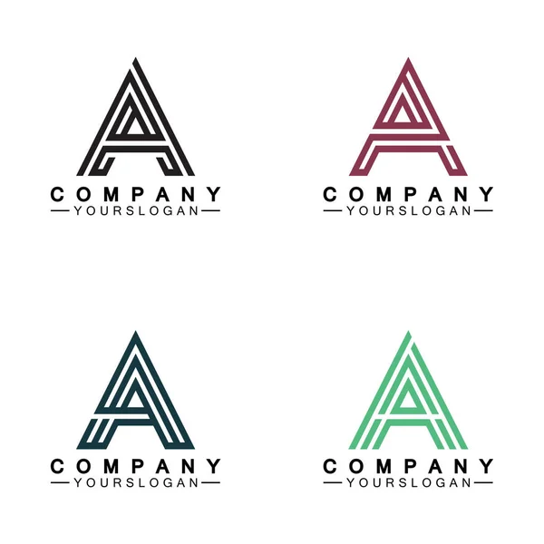 Γράμμα Ένα Λογότυπο Monogram Σχεδιασμός Μάρκα Λογότυπα Ταυτότητα Σχέδια Εικονογράφηση — Διανυσματικό Αρχείο