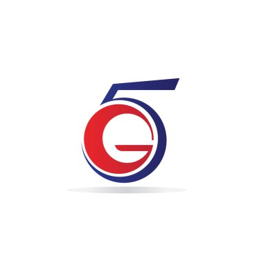 5G ağ logosu. Logo ağı 5G bağlantısı. 5 numara ve G harfi.
