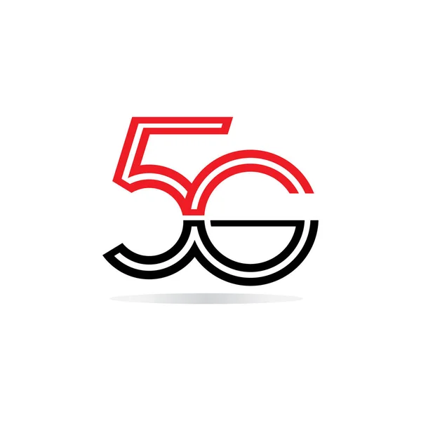 5G网络标志 标志网络5G连接 5号字母和G字母 — 图库矢量图片