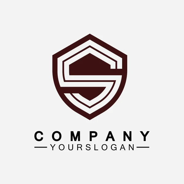 Lettera Monogramma Combinazione Segno Scudo Linea Arte Logo Design Concept — Vettoriale Stock