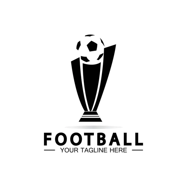 Campeonato Fútbol Campeonato Fútbol Trofeo Logo Diseño Icono Vectores Template — Archivo Imágenes Vectoriales