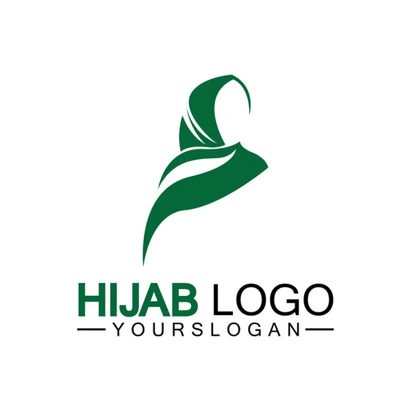 Hijab Logo Design Vector Template — Stock Vector