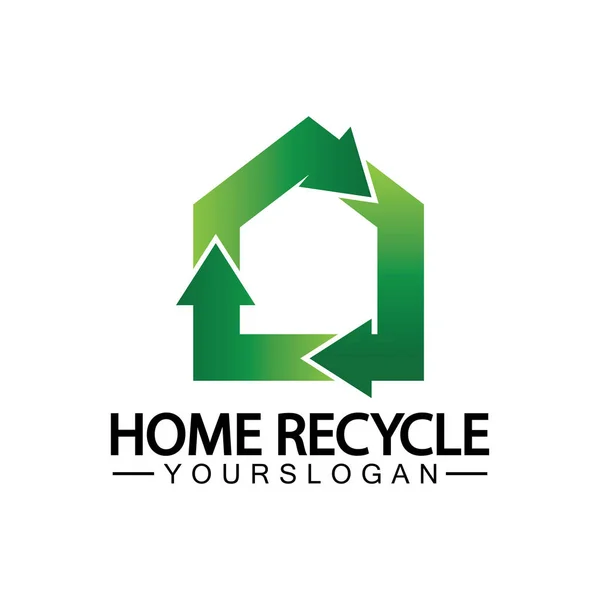 House Home Recycle Logo Icon Vector Illustration Design — Image vectorielle