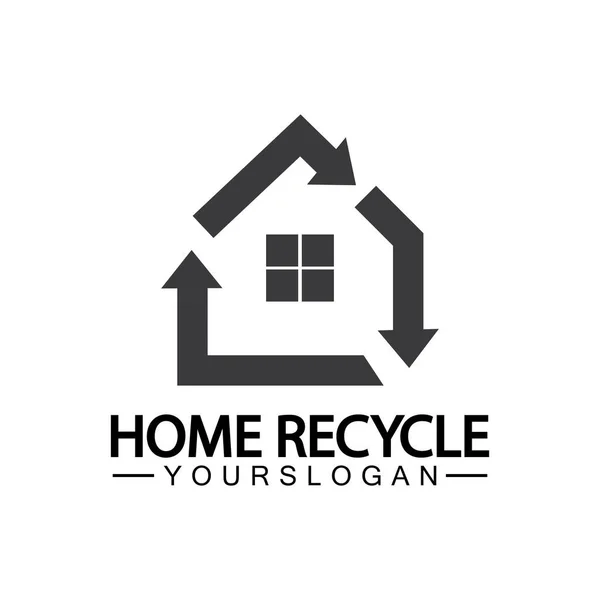 House Home Recycle Logo Icon Vector Illustration Design — Image vectorielle