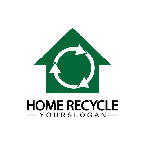 House Home Recycle Logo Icon Vector Illustration Design — Stok Vektör