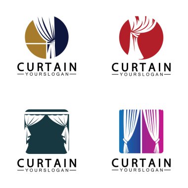  Curtain logo vector illustration design template