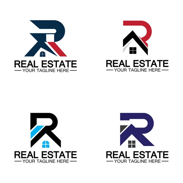 Initial Letter Real Estate House Logo Design Vector Illustration — Vettoriale Stock