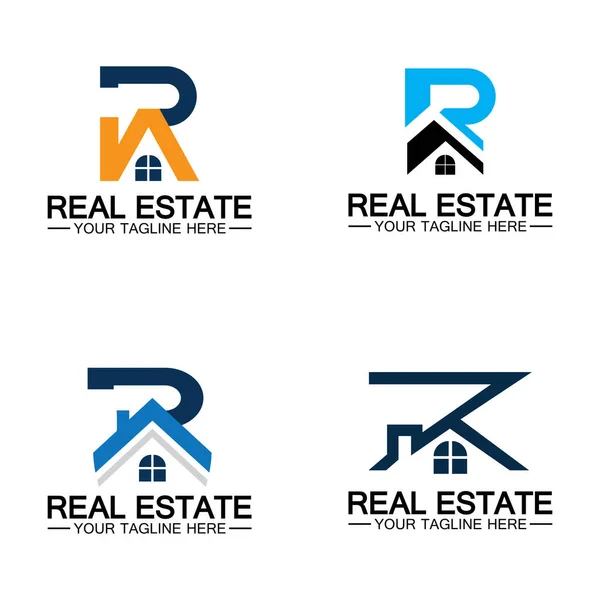 Initial Letter Real Estate House Logo Design Vector Illustration — Vettoriale Stock