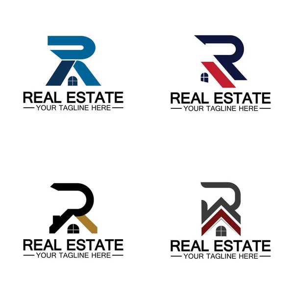 Initial Letter Real Estate House Logo Design Vector Illustration — Vettoriale Stock