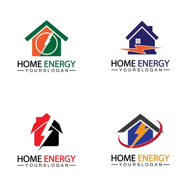 Home Power Energy Logo Vector Icon Symbol Design Illustration — Stock Vector