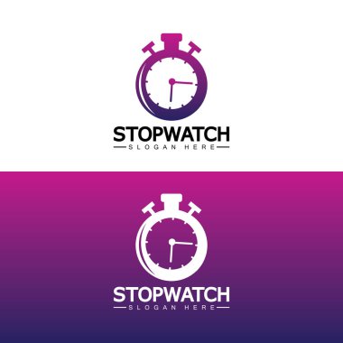 Stopwatch timer logo design vector icon symbol illustration template