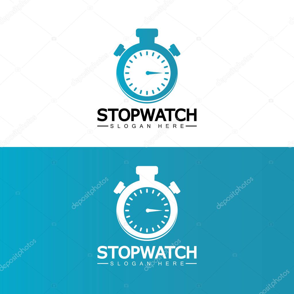 Stopwatch timer logo design vector icon symbol illustration template