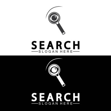 Search Logo With Magnifying Glass And Eye Symbol icon vector