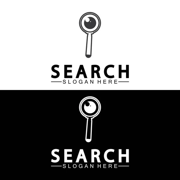 Search Logo Magnifying Glass Eye Symbol Icon Vector — Stock Vector