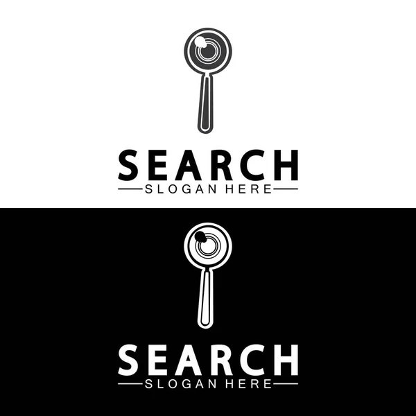 Search Logo Magnifying Glass Eye Symbol Icon Vector — Stock Vector