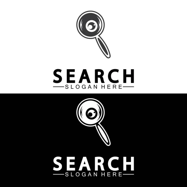 Search Logo Magnifying Glass Eye Symbol Icon Vector —  Vetores de Stock