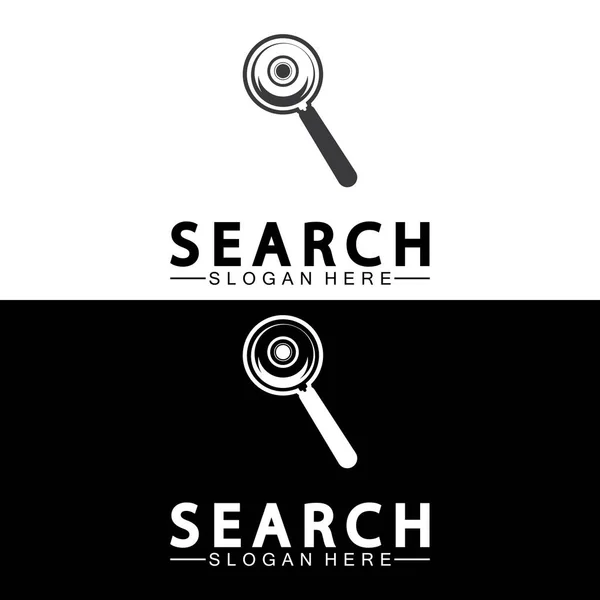 Search Logo Magnifying Glass Eye Symbol Icon Vector — Stock Vector