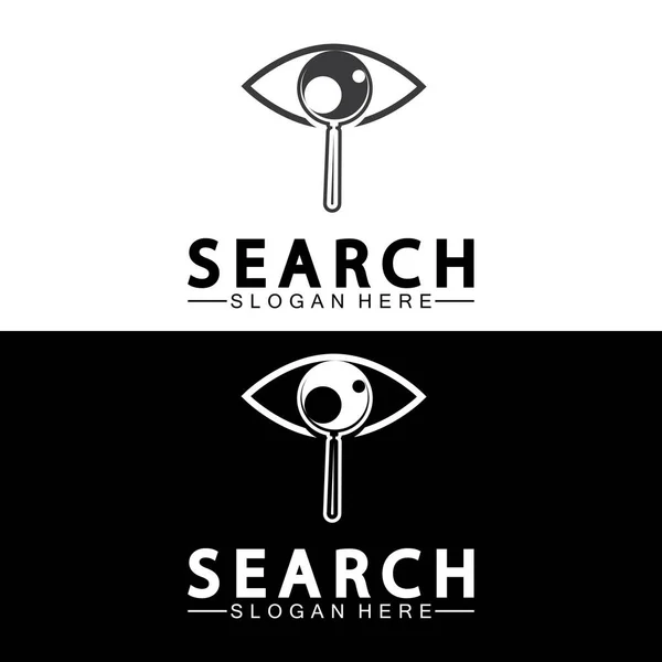Search Logo Magnifying Glass Eye Symbol Icon Vector — Wektor stockowy