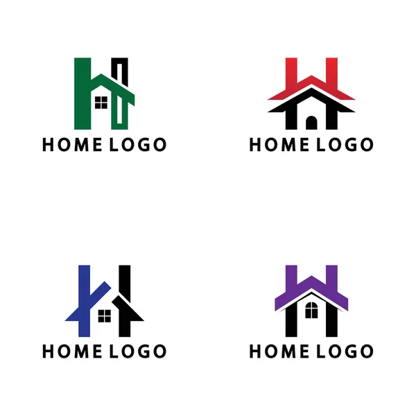 Initial Letter Home Logo Icon Vector Illustration Design — Stockový vektor