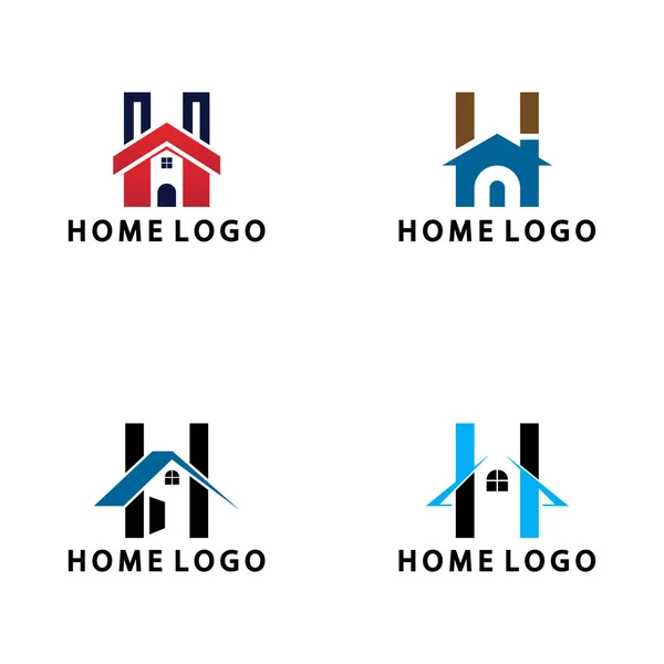 Initial Letter Home Logo Icon Vector Illustration Design — Archivo Imágenes Vectoriales