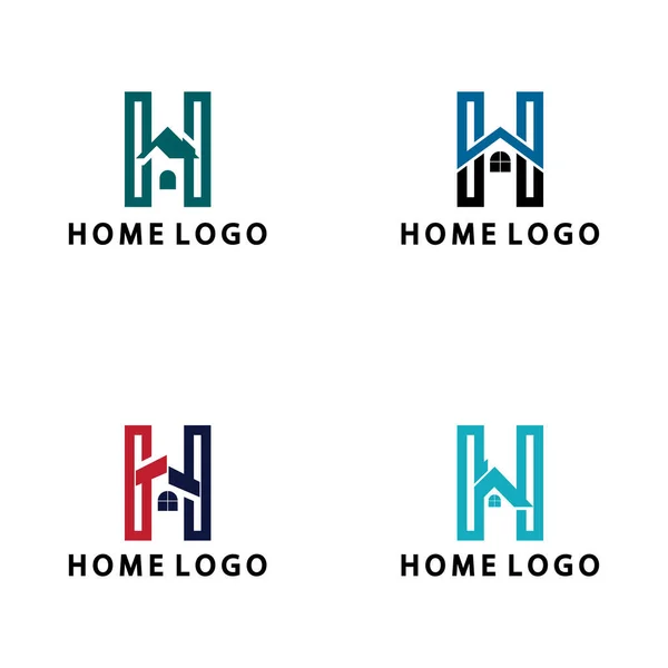 Initial Letter Home Logo Icon Vector Illustration Design — Vettoriale Stock