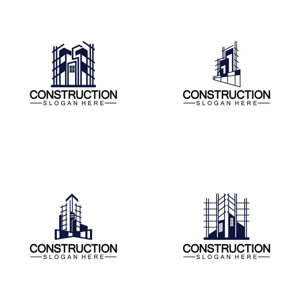 Construction Home Repair Building Concept Logo Design Home Building Construction — ストックベクタ