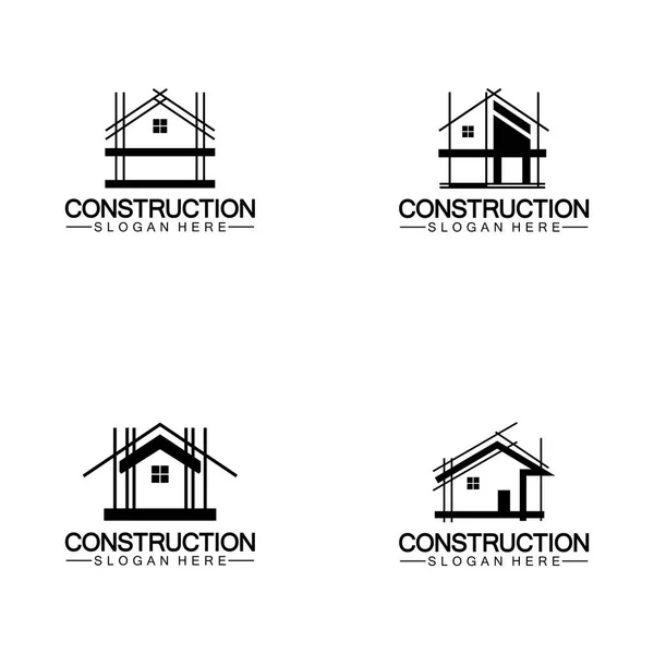 Construction Home Repair Building Concept Logo Design Home Building Construction — Διανυσματικό Αρχείο