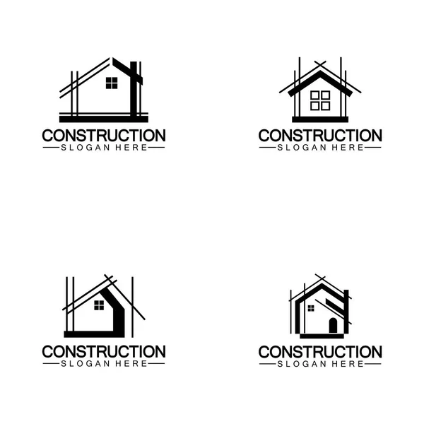 Construction Home Repair Building Concept Logo Design Home Building Construction — Διανυσματικό Αρχείο