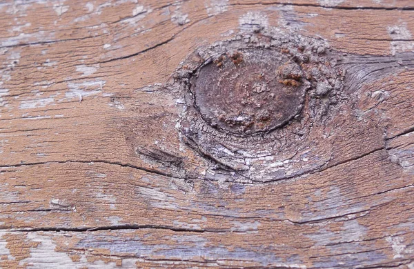 一个用剥皮油漆涂成的古老的长木板 在木头上 婚姻是一根树枝 的痕迹 — 图库照片