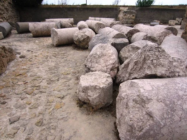 Carthage Tunisia July 2013 Ruins Ancient City Destroyed Stone Columns — Stock Photo, Image