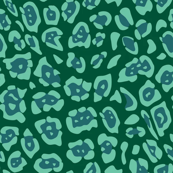 Векторный Бесшовный Рисунок Ягуара Абстрактные Зеленые Тона Кожи Дизайн Фона — стоковый вектор