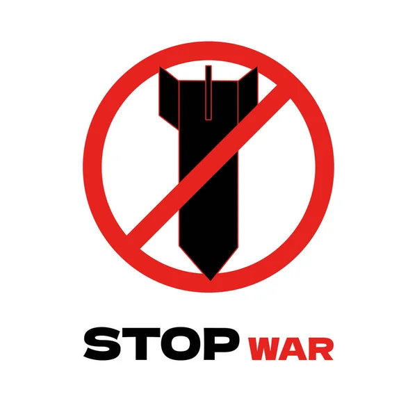 Остановить Военные Проекты Ракетным Оружием Внутри Запрещающего Знака Минималистический Плакат — стоковый вектор
