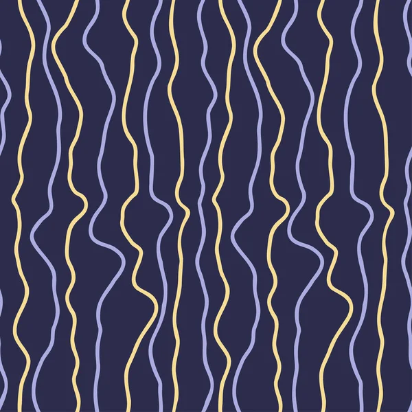 Неровные Волнистые Полосы Бесшовный Узор Вертикальные Изогнутые Линии Текстуры Ручное — стоковый вектор