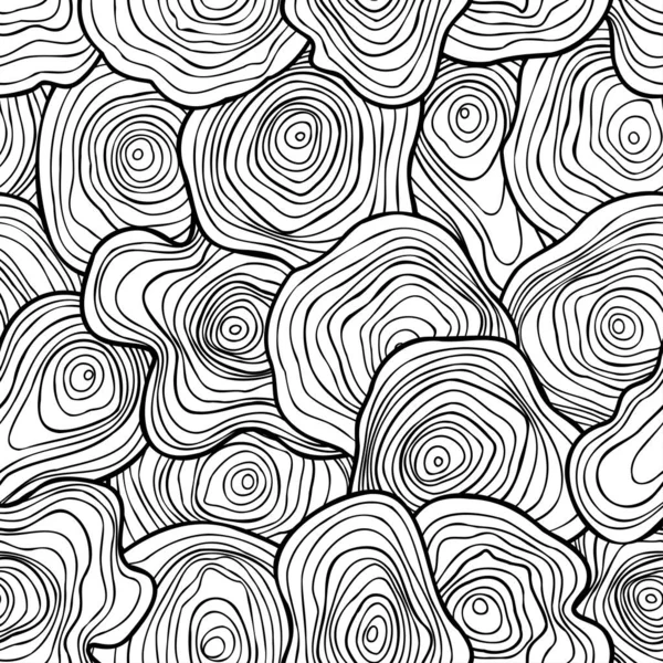 Abstract Tree Trunk Concentric Wavy Rings Seamless Pattern Wood Cuts — Image vectorielle