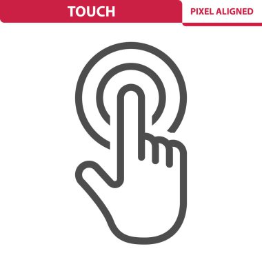 Beyaz vektör illüstrasyonunda simgeye dokun