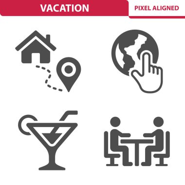 Tatil Simgeleri beyaz, vektör illüstrasyonu