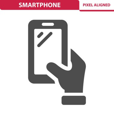 Beyaz üzerine izole akıllı telefon simgesi, vektör illüstrasyon