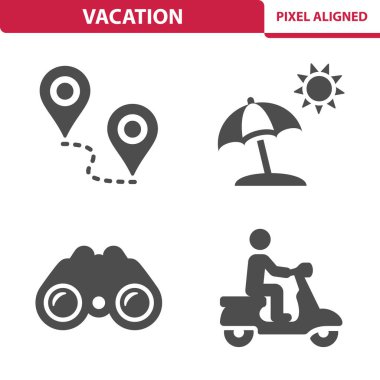 Tatil Simgeleri beyaz, vektör illüstrasyonu