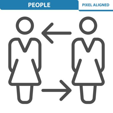 Beyaz, vektör illüstrasyonunda izole edilmiş insanlar simgesi