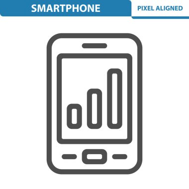 Beyaz üzerine izole akıllı telefon simgesi, vektör illüstrasyon  