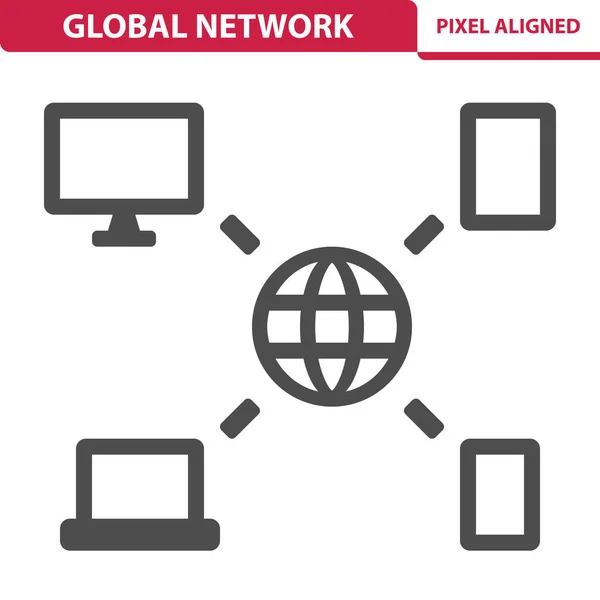 Global Network Icon Isoliert Auf Weiß Vektorillustration — Stockvektor