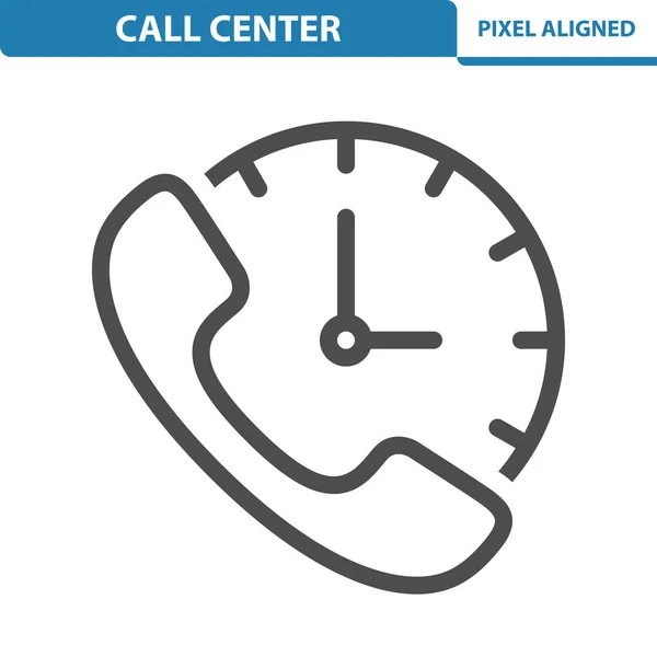 Call Center Pictogram Geïsoleerd Witte Vector Illustratie — Stockvector