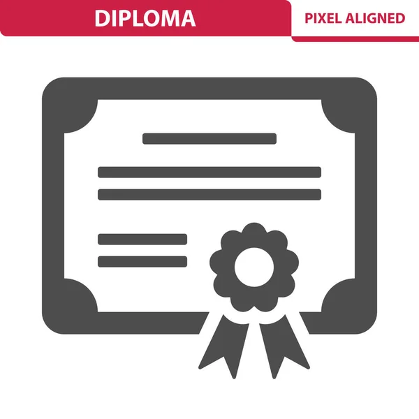 Diploma Icon Isolated White Vector Illustration — Stock Vector