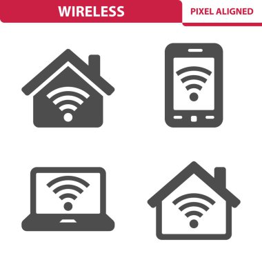 Kablosuz Simgeler, vektör illüstrasyonu