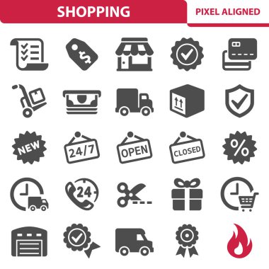 Simgeler alışveriş, illüstrasyon vektör