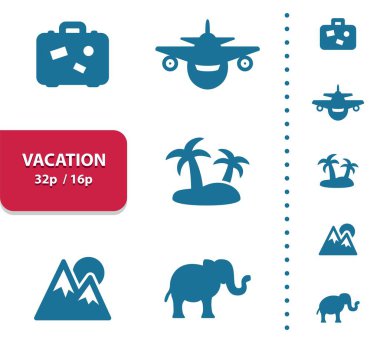 Tatil Simgeleri, vektör çizimi