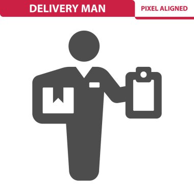 Teslimatçı simgesi, vektör illüstrasyonu