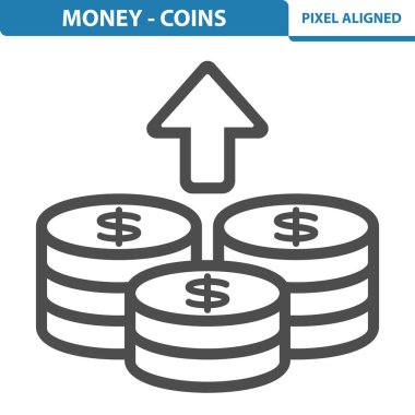 Bozuk para simgesi, vektör illüstrasyonu
