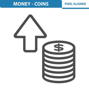 Bozuk para simgesi, vektör illüstrasyonu
